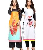Multicolor printed crepe ethnic-kurtis
