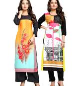Multicolor printed crepe ethnic-kurtis