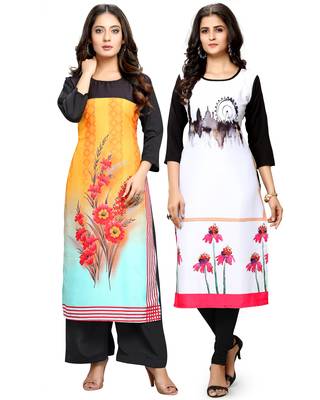 Multicolor printed crepe ethnic-kurtis 1