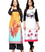 Multicolor printed crepe ethnic-kurtis