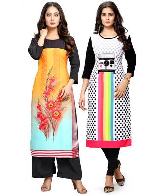 Multicolor printed crepe ethnic-kurtis 1