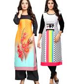 Multicolor printed crepe ethnic-kurtis