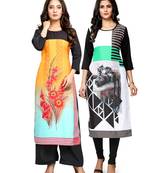 Multicolor printed crepe ethnic-kurtis
