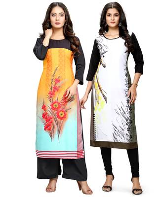Multicolor printed crepe ethnic-kurtis 1