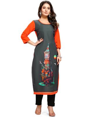 Multicolor printed crepe ethnic-kurtis 4