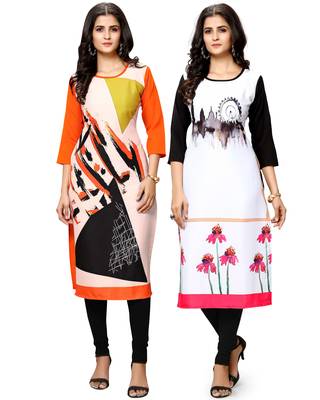 Multicolor printed crepe ethnic-kurtis 1