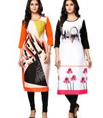 Multicolor printed crepe ethnic-kurtis