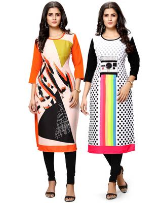 Multicolor printed crepe ethnic-kurtis 1