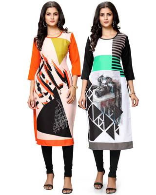 Multicolor printed crepe ethnic-kurtis 1