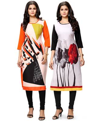 Multicolor printed crepe ethnic-kurtis 1