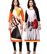 Multicolor printed crepe ethnic-kurtis