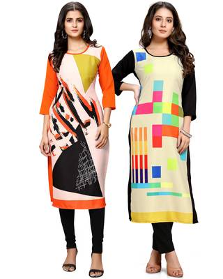 Multicolor printed crepe ethnic-kurtis 1