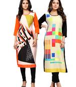 Multicolor printed crepe ethnic-kurtis