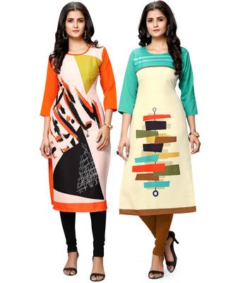 Multicolor printed crepe ethnic-kurtis 1
