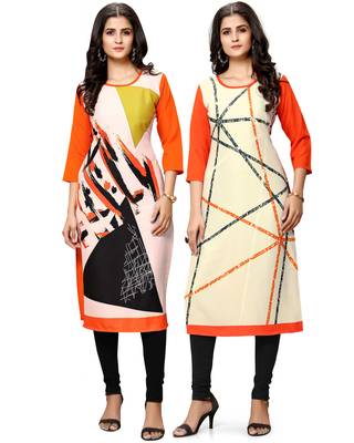 Multicolor printed crepe ethnic-kurtis 1