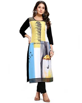 Multicolor printed crepe ethnic-kurtis 4