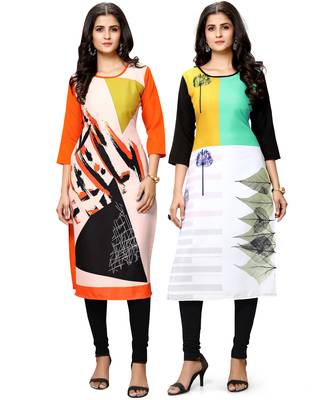 Multicolor printed crepe ethnic-kurtis 1
