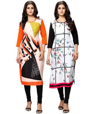 Multicolor printed crepe ethnic-kurtis 1