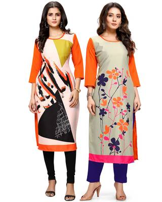 Multicolor printed crepe ethnic-kurtis 1