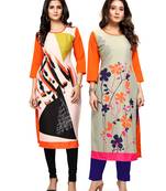 Multicolor printed crepe ethnic-kurtis