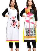 Multicolor printed crepe ethnic-kurtis