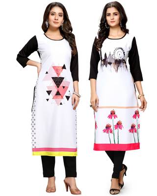 Multicolor printed crepe ethnic-kurtis 1