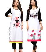 Multicolor printed crepe ethnic-kurtis