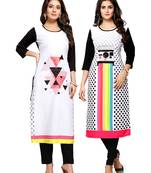 Multicolor printed crepe ethnic-kurtis