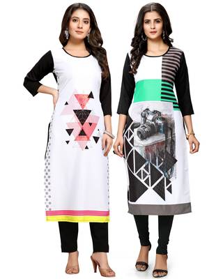 Multicolor printed crepe ethnic-kurtis 1