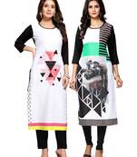 Multicolor printed crepe ethnic-kurtis