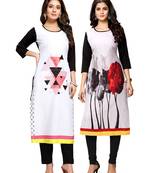 Multicolor printed crepe ethnic-kurtis