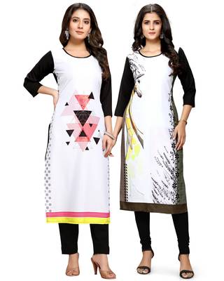 Multicolor printed crepe ethnic-kurtis 1