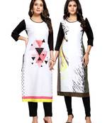 Multicolor printed crepe ethnic-kurtis