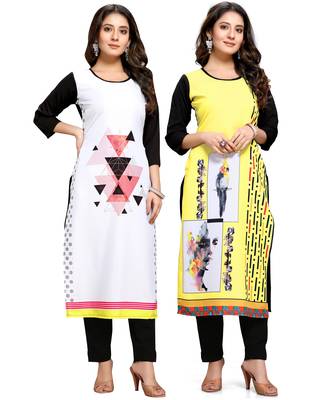 Multicolor printed crepe ethnic-kurtis 1
