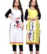 Multicolor printed crepe ethnic-kurtis