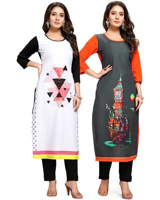 Multicolor printed crepe ethnic-kurtis 1