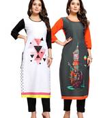 Multicolor printed crepe ethnic-kurtis