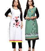 Multicolor printed crepe ethnic-kurtis