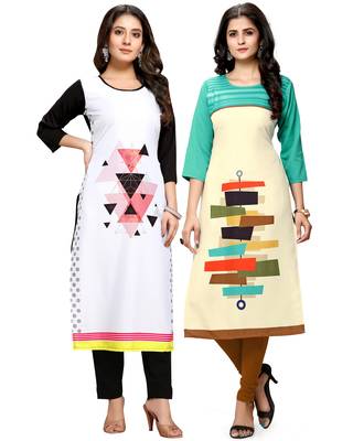 Multicolor printed crepe ethnic-kurtis 1