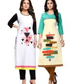 Multicolor printed crepe ethnic-kurtis