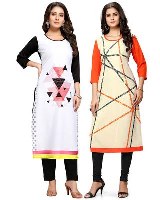 Multicolor printed crepe ethnic-kurtis 1