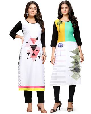 Multicolor printed crepe ethnic-kurtis 1