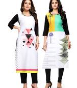 Multicolor printed crepe ethnic-kurtis