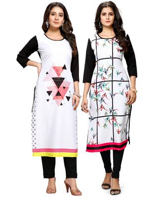 Multicolor printed crepe ethnic-kurtis 1