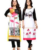 Multicolor printed crepe ethnic-kurtis