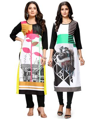 Multicolor printed crepe ethnic-kurtis 1