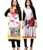 Multicolor printed crepe ethnic-kurtis