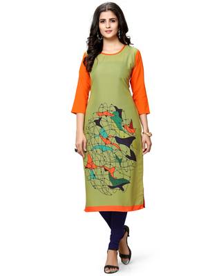 Multicolor printed crepe ethnic-kurtis 4