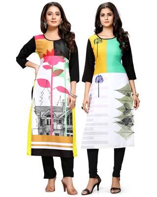 Multicolor printed crepe ethnic-kurtis 1
