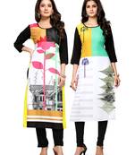 Multicolor printed crepe ethnic-kurtis